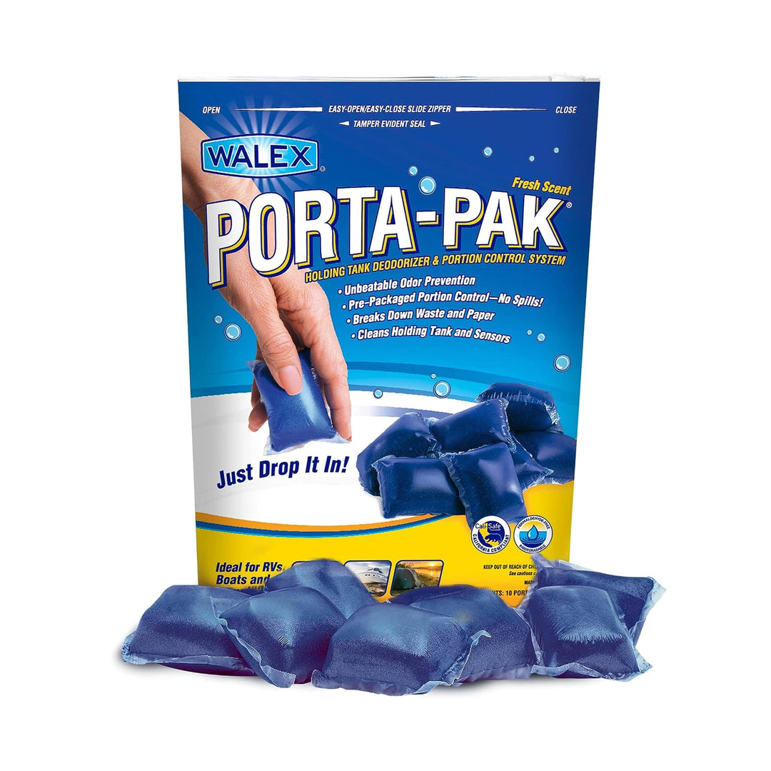 Walex Porta-Pak Black Holding Tank Deodorizer & Portion Control System Drop-Ins Fresh Scent 10 Pack