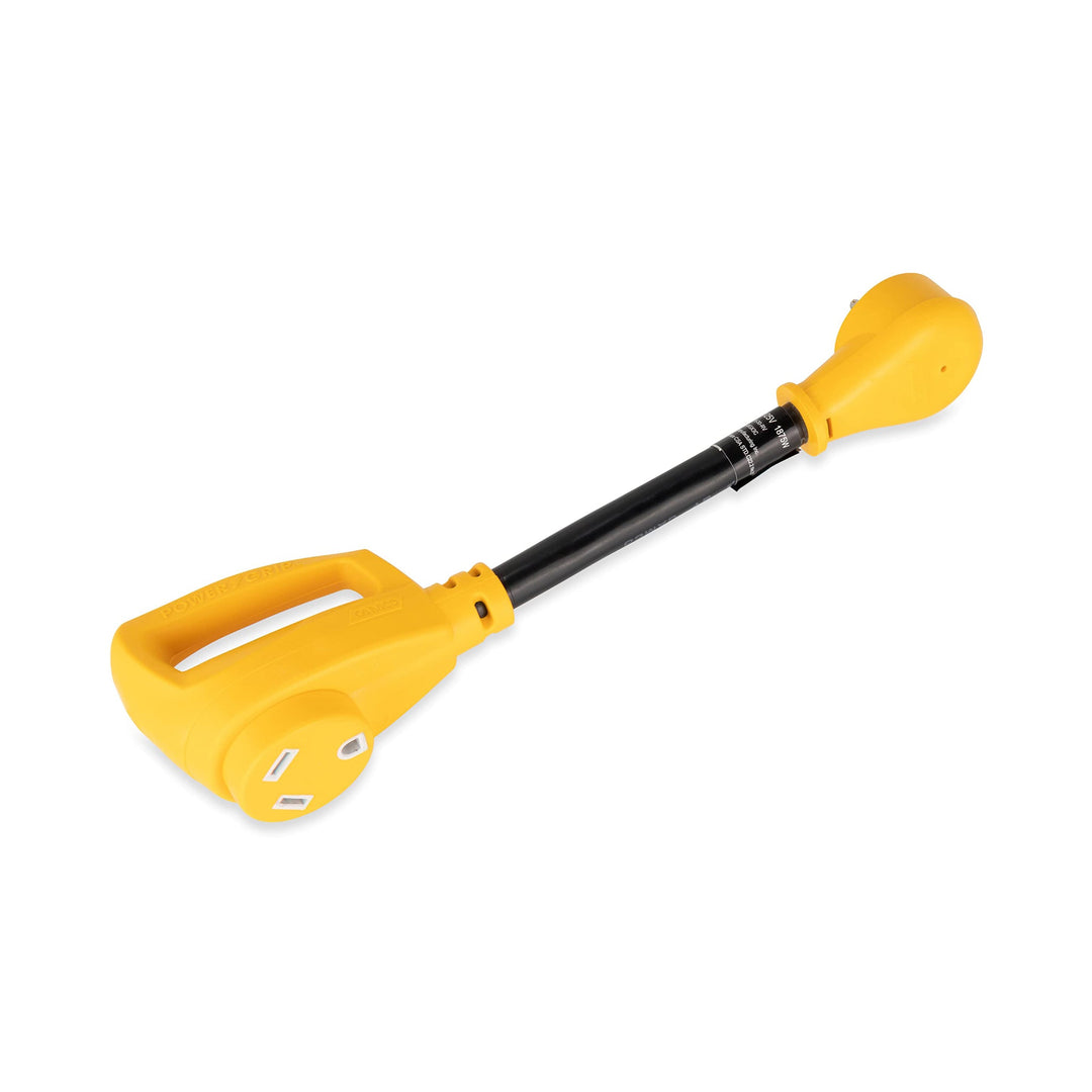Camco Power Grip 12 in Dogbone RV Electrical Adapter 15AM/30AF 55165