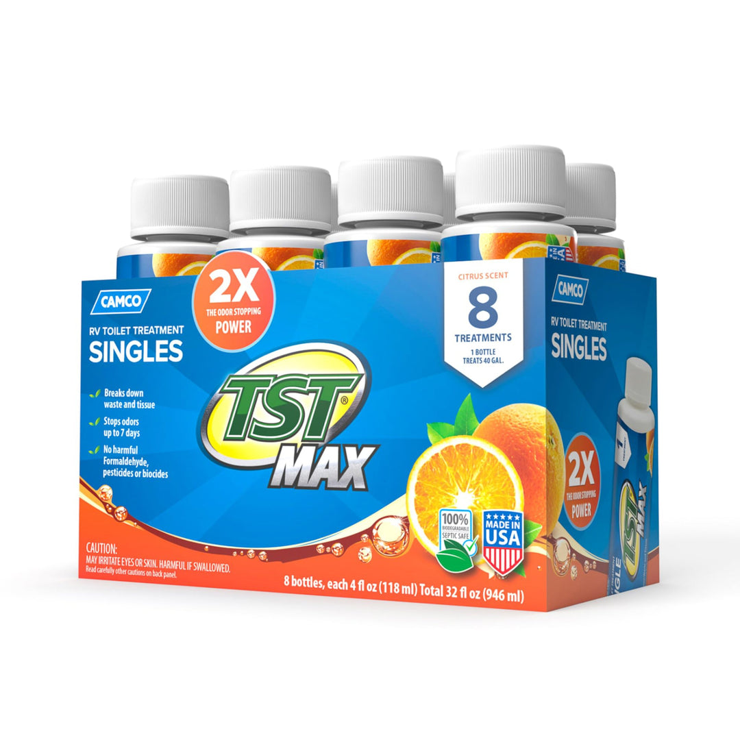 Camco TST MAX Marine/RV Toilet Treatment Citrus 4 oz 8 Pack 41191