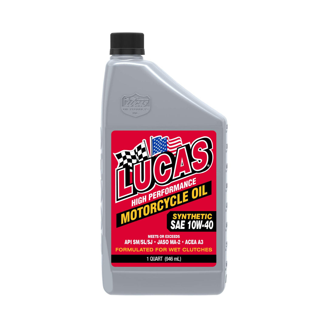 Lucas Oil High Performance Synthetic Motorcycle Oil SAE 10W-40 1 qt 10793