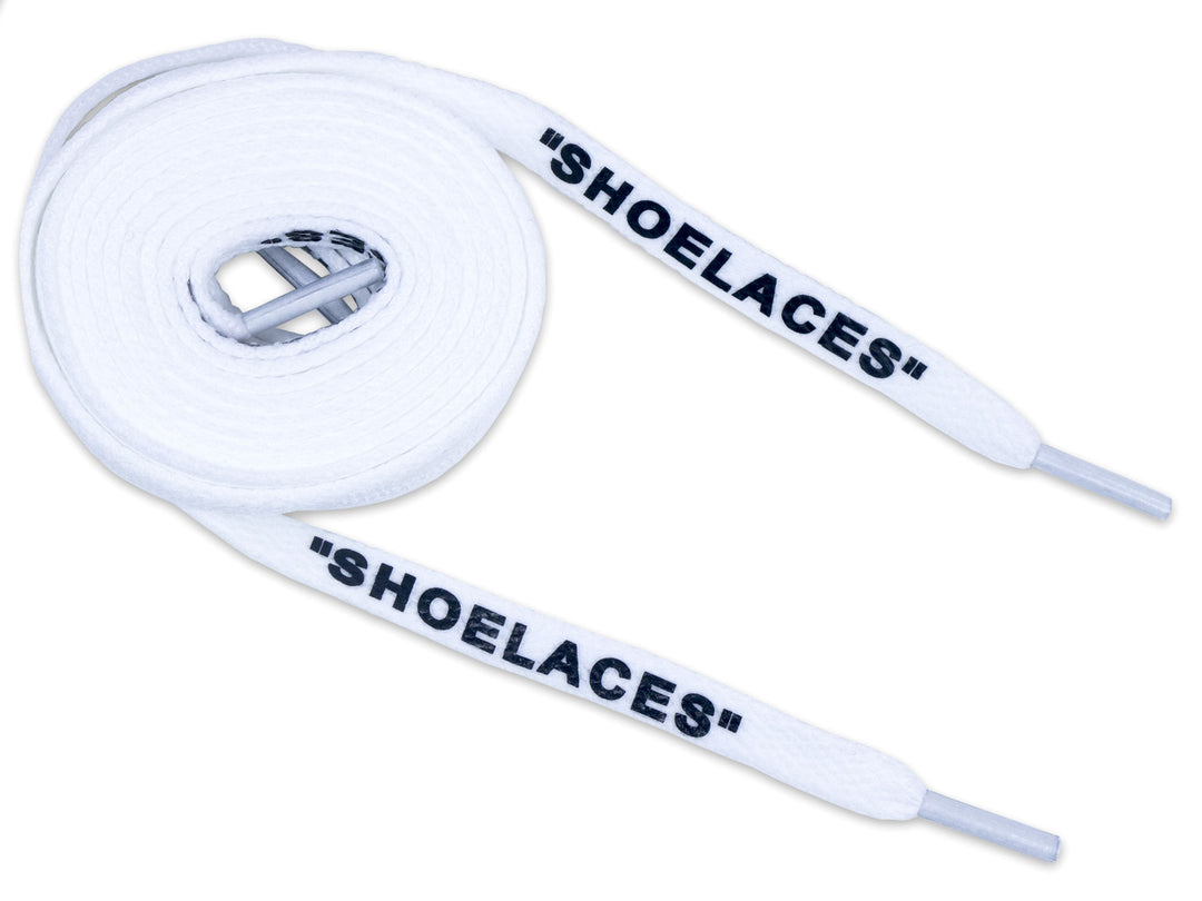 Off-White Style Quote Replacement Shoe Laces – White/Black