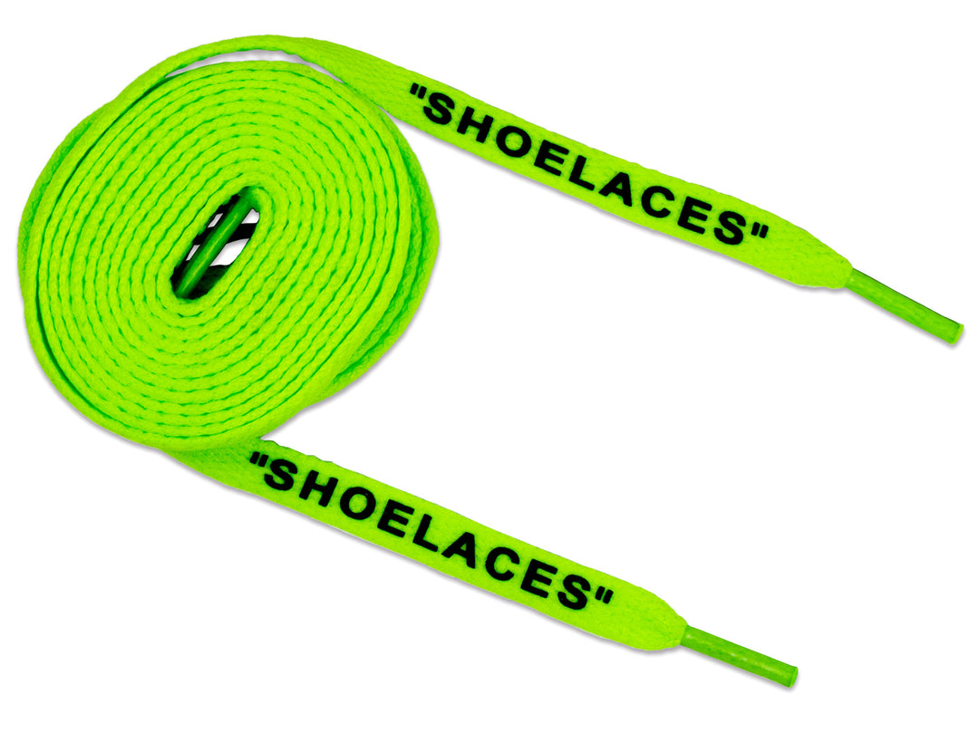 Off-White Style Quote Replacement Shoe Laces – Neon Green