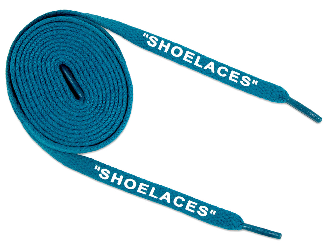 Off-White Style Quote Replacement Shoe Laces – Turquoise Blue