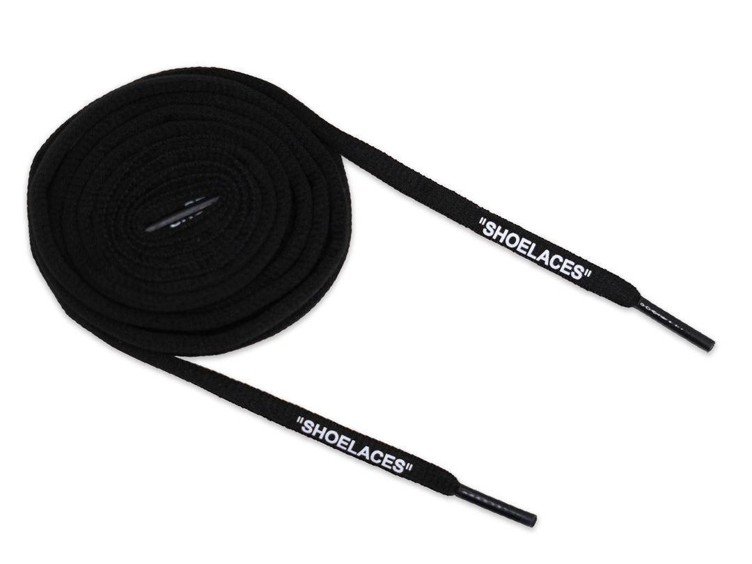 Off-White Style Quote Oval Replacement Shoe Laces – Black/White
