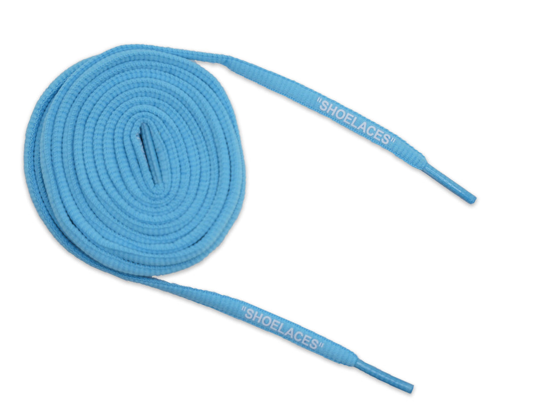 Off-White Style Quote Oval Replacement Shoe Laces – Sky Blue