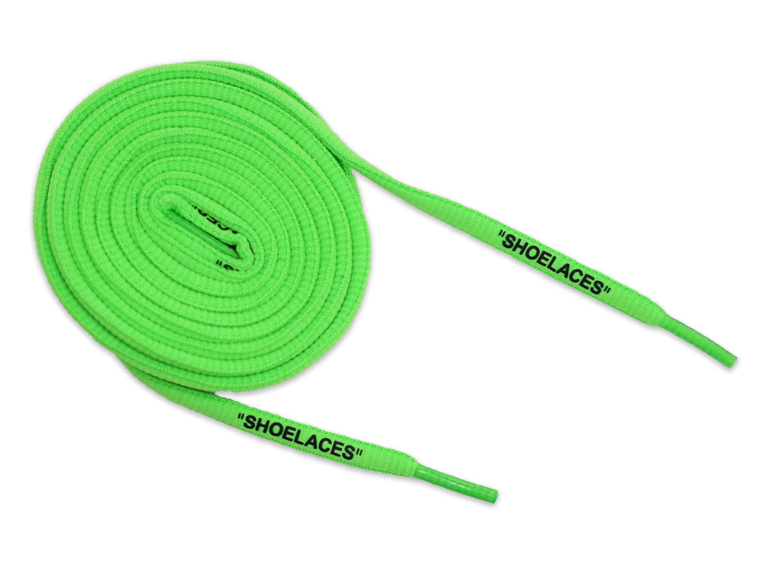 Off-White Style Quote Oval Replacement Shoe Laces – Neon Green