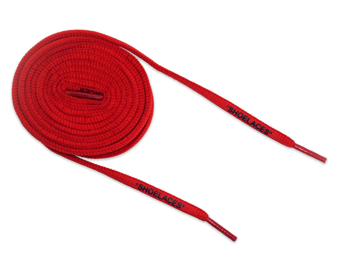 Off-White Style Quote Oval Replacement Shoe Laces – Red/Black