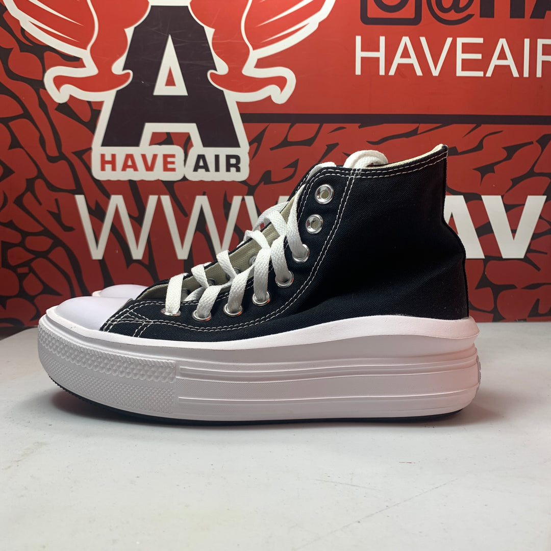 Converse Chuck Taylor All Star Move Lift Platform High Black/White Womens Size 6.5 Lightly Worn