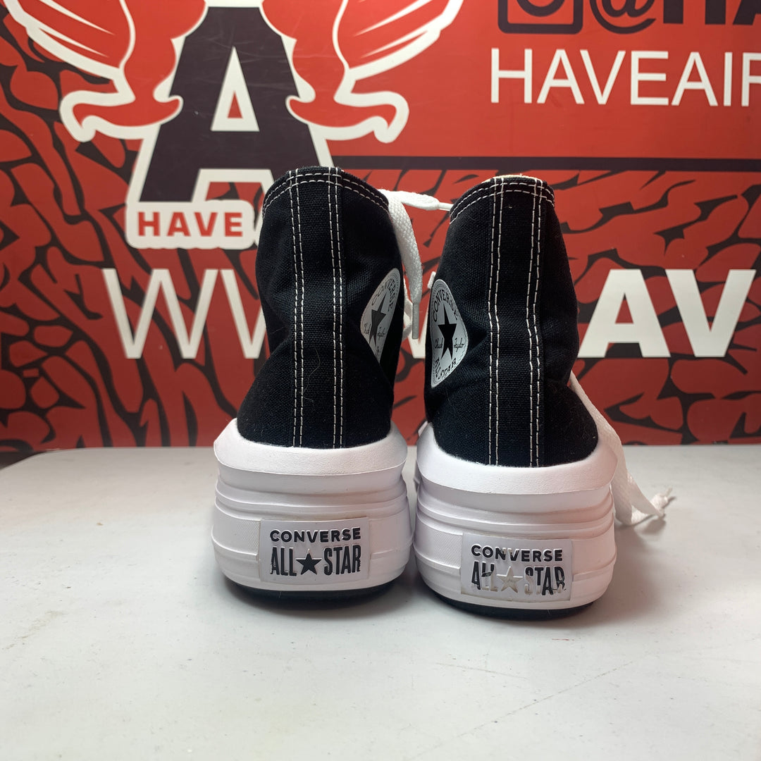 Converse Chuck Taylor All Star Move Lift Platform High Black/White Womens Size 6.5 Lightly Worn