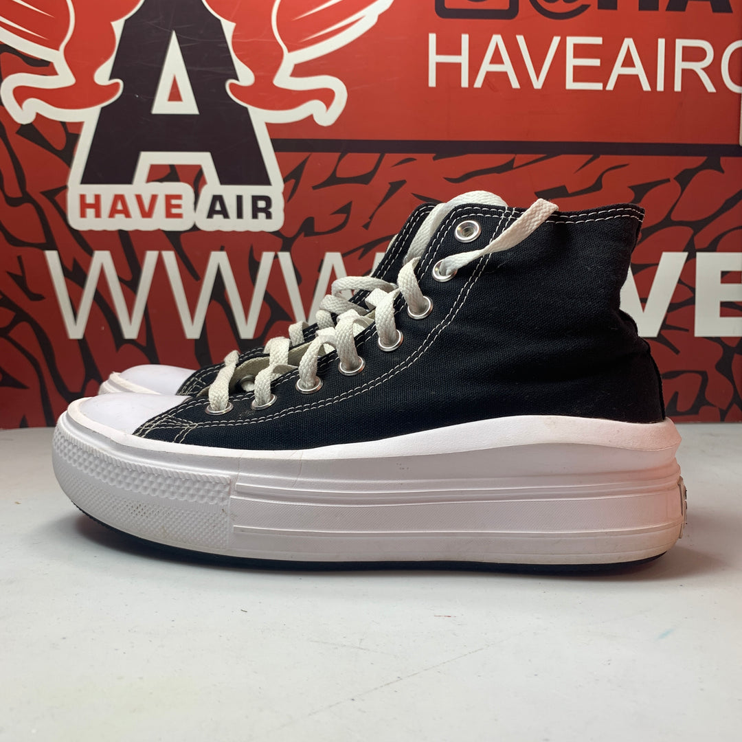 Converse Chuck Taylor All Star Move Lift Platform High Black/White Womens Size 8 Worn