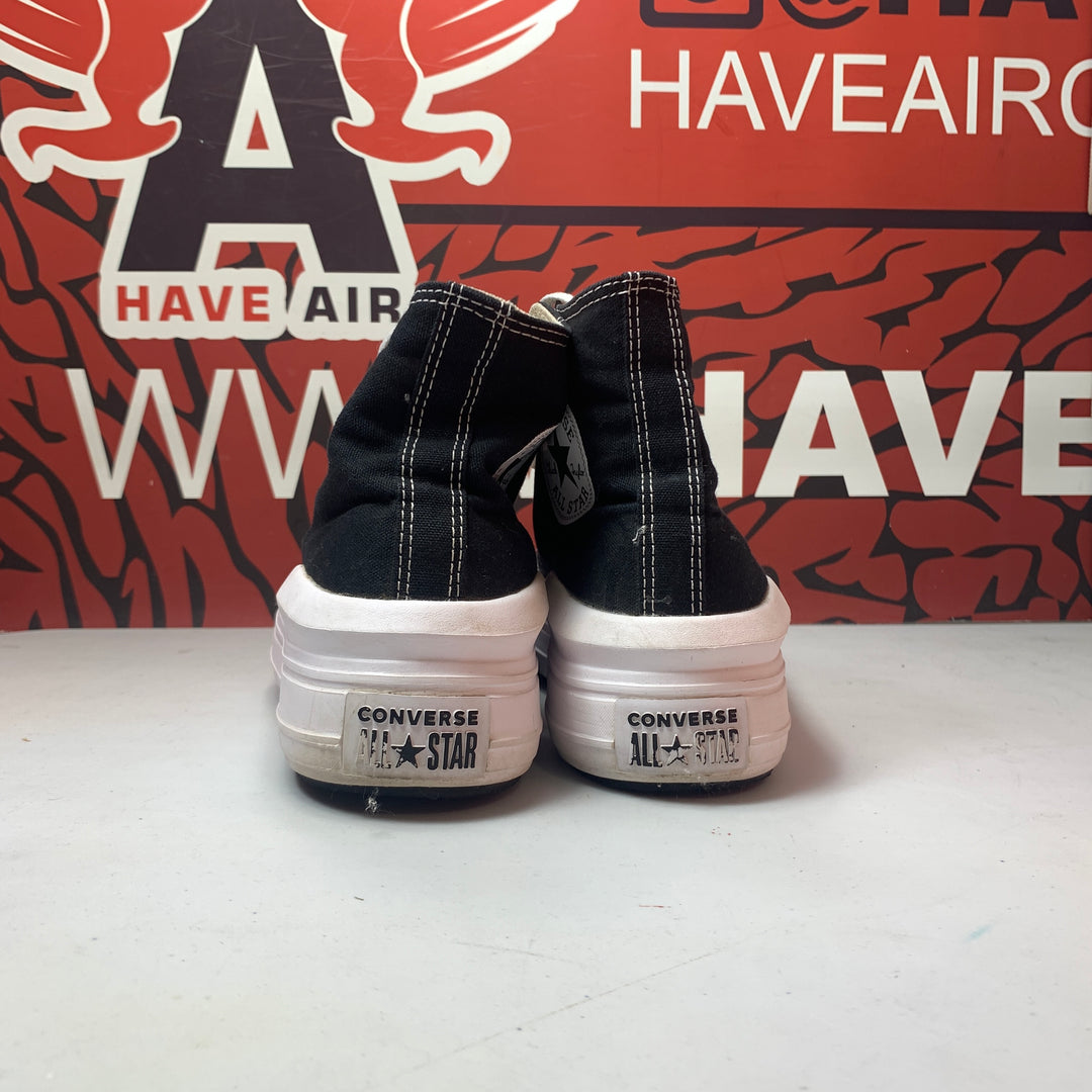 Converse Chuck Taylor All Star Move Lift Platform High Black/White Womens Size 8 Worn