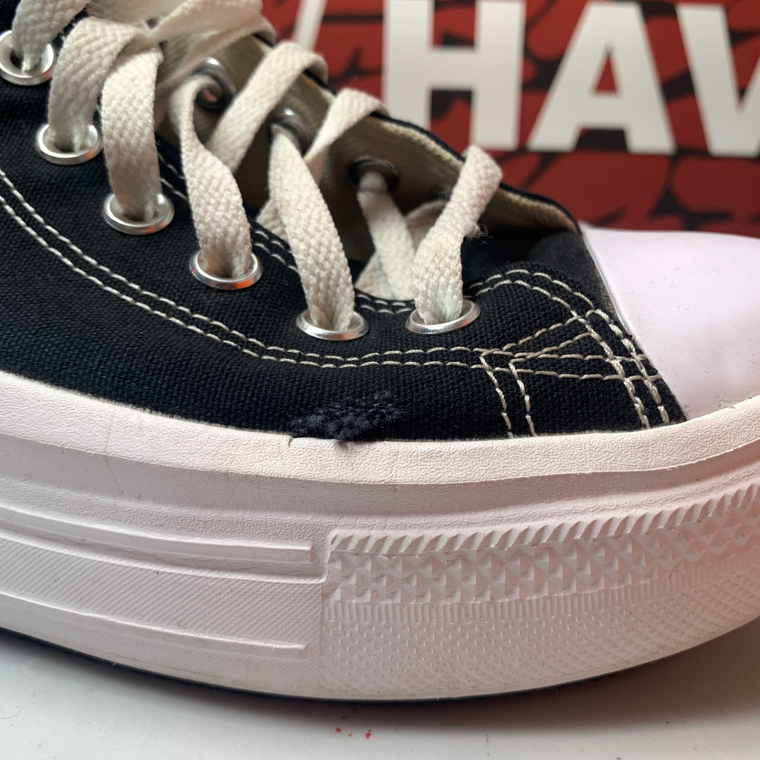 Converse Chuck Taylor All Star Move Lift Platform High Black/White Womens Size 8 Worn