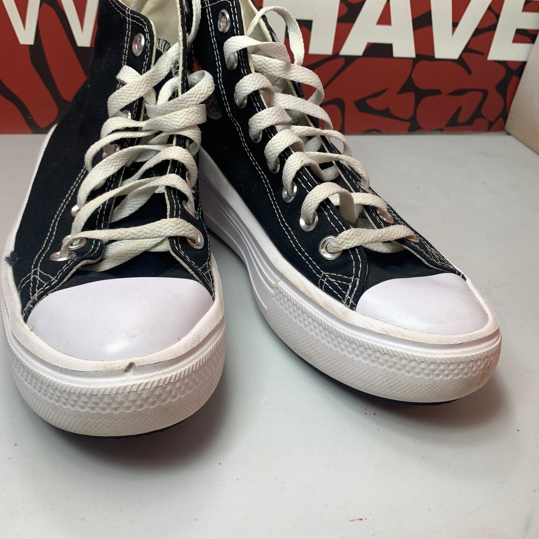 Converse Chuck Taylor All Star Move Lift Platform High Black/White Womens Size 8 Worn