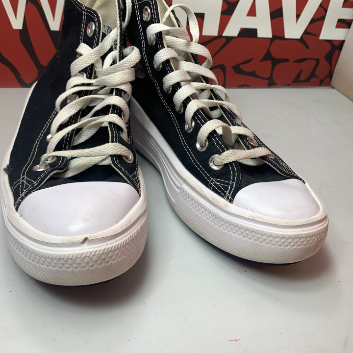 Converse Chuck Taylor All Star Move Lift Platform High Black/White Womens Size 8 Worn