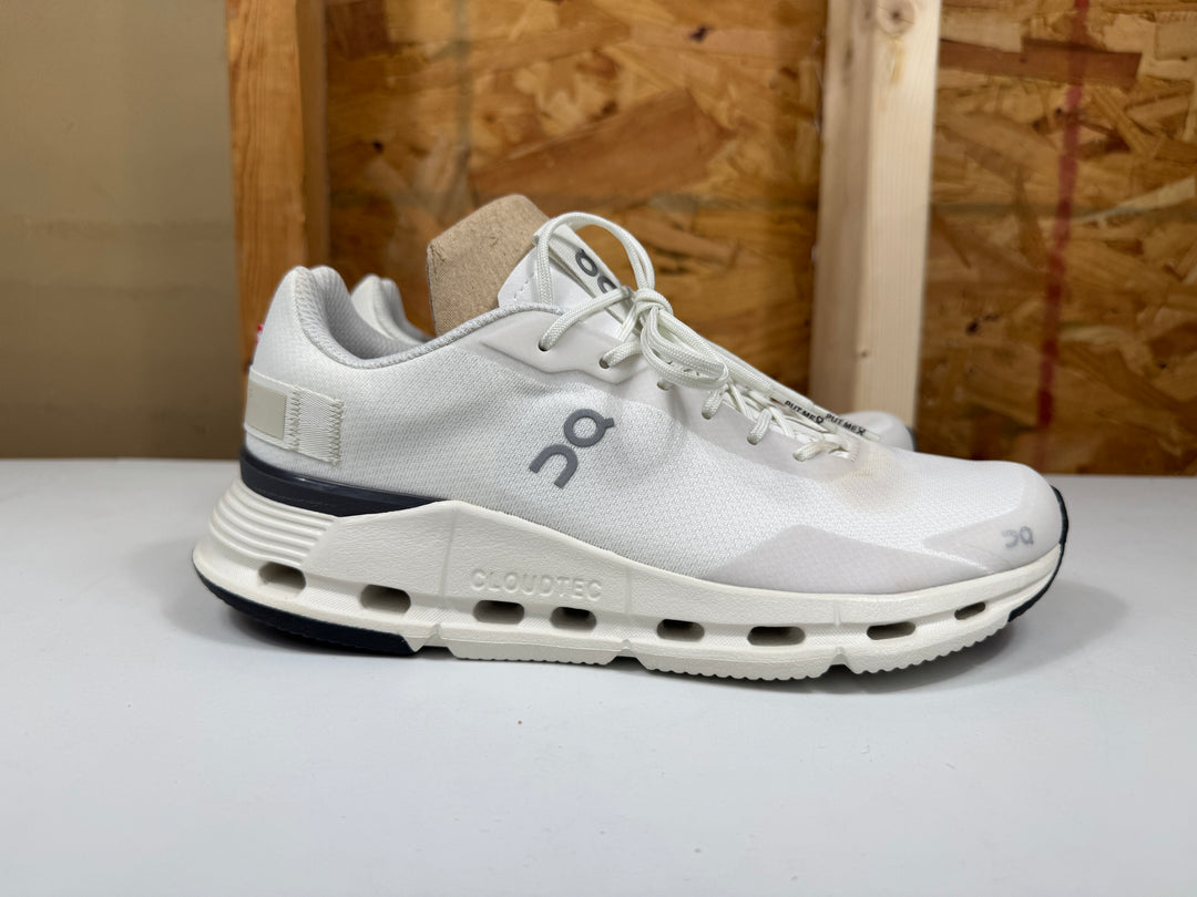 On Running Cloudnova Running Shoes White/Eclipse Womens Size 7.5 Lightly Worn