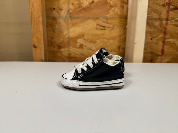 Converse Chuck Taylor All Star Cribster Canvas Black/Natural Ivory/White  Size 3C (Infant & Toddler) Lightly Worn 865156C