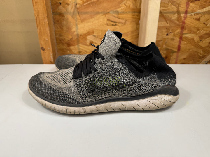 Nike Free Run Flyknit 2018 White/Grey/Black Mens Size 13 Worn 942838-101