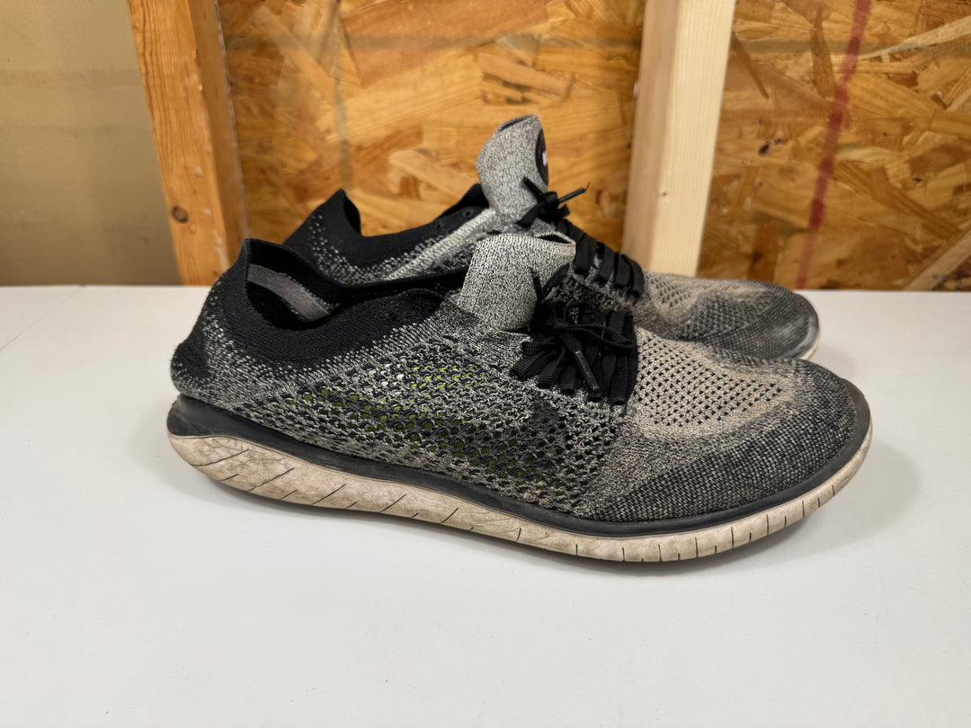 Nike Free Run Flyknit 2018 White/Grey/Black Mens Size 13 Worn 942838-101