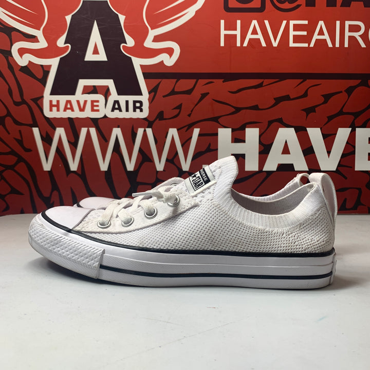 Converse Chuck Taylor All Star Shoreline Knit Slip On White/Black Womens Size 7.5 Worn