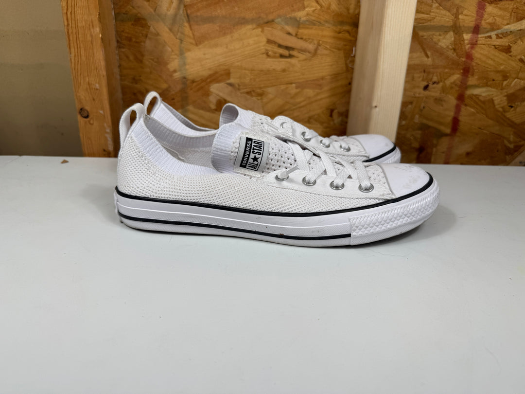 Converse Chuck Taylor All Star Shoreline Knit Slip On White/Black Womens Size 8.5 Lightly Worn 565490F