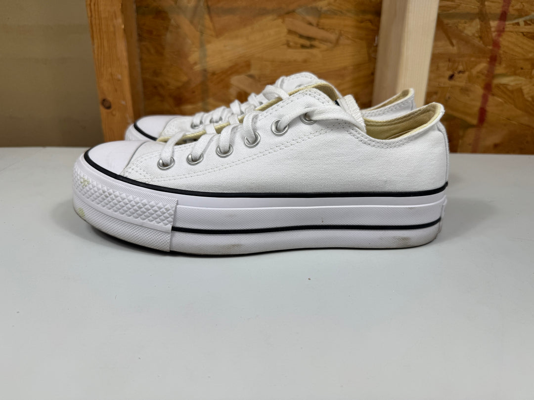 Converse Chuck Taylor All Star Lift Platform Canvas White/Black Womens Size 7.5 Lightly Worn 560251F