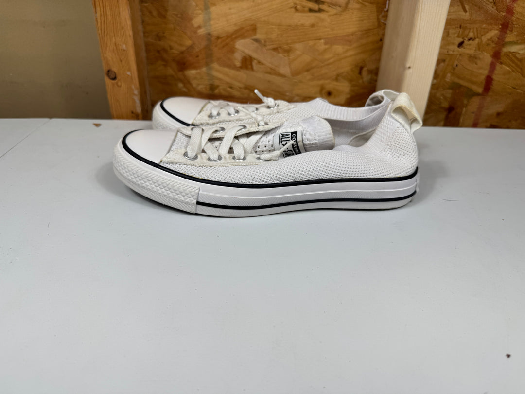 Converse Chuck Taylor All Star Shoreline Knit Slip On White/Black Womens Size 7 Lightly Worn 565490F