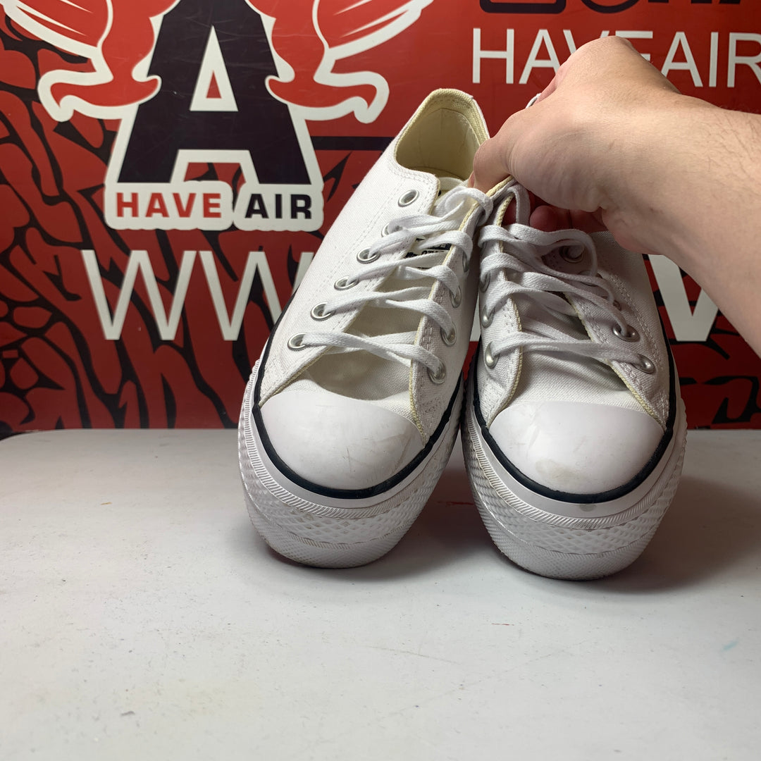 Converse Chuck Taylor All Star Lift Platform Low Canvas White/Black Womens Size 7 Lightly Worn