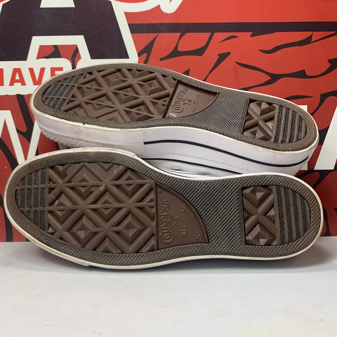 Converse Chuck Taylor All Star Lift Platform Low Canvas White/Black Womens Size 7 Lightly Worn