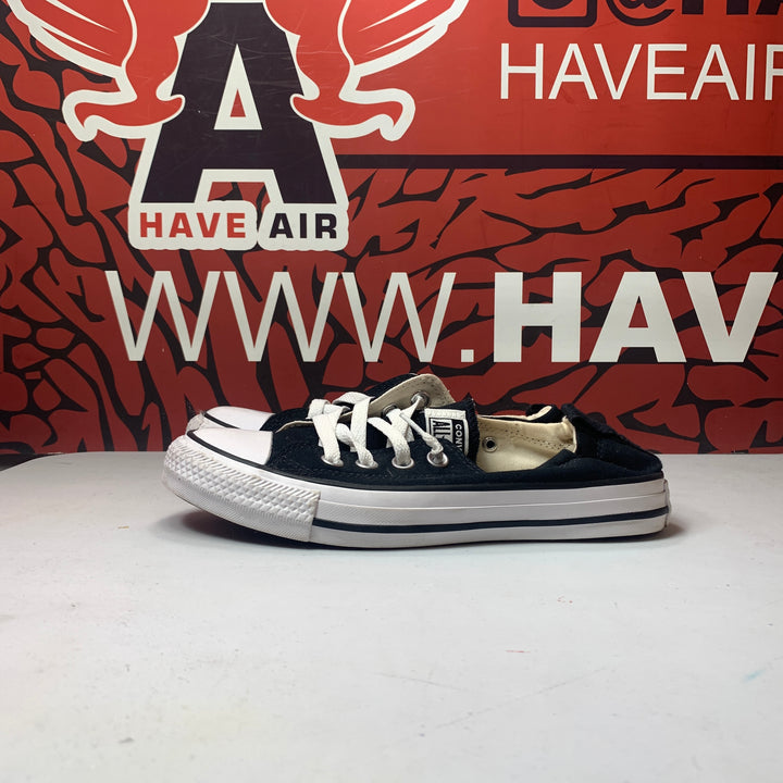 Converse Chuck Taylor All Star Shoreline Slip On Black/White Womens Size 7 Worn