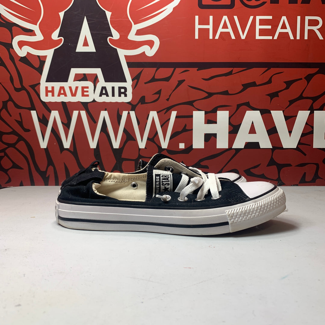 Converse Chuck Taylor All Star Shoreline Slip On Black/White Womens Size 7 Worn