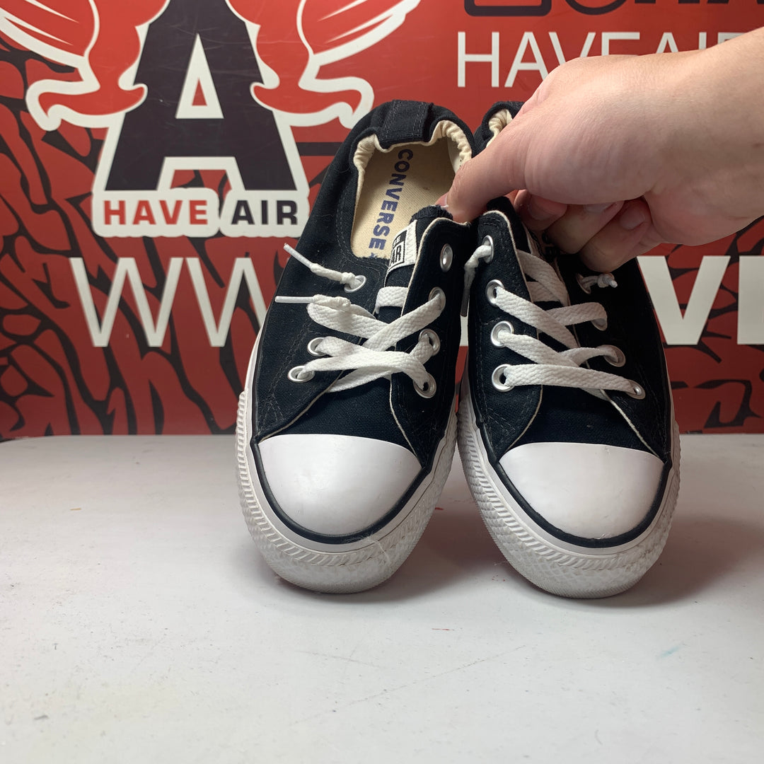 Converse Chuck Taylor All Star Shoreline Slip On Black/White Womens Size 7 Worn