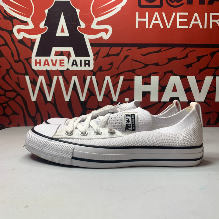 Converse Chuck Taylor All Star Shoreline Knit Slip On White/Black Womens Size 7.5 Worn