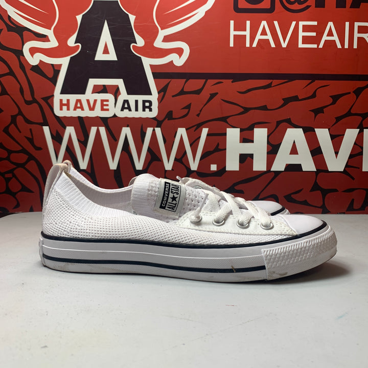 Converse Chuck Taylor All Star Shoreline Knit Slip On White/Black Womens Size 7.5 Worn