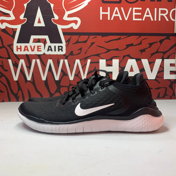 Nike Free Run 2018 Black/White Womens Size 8 Lightly Worn 942837-001