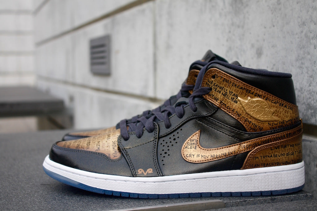 gold custom jordan 1