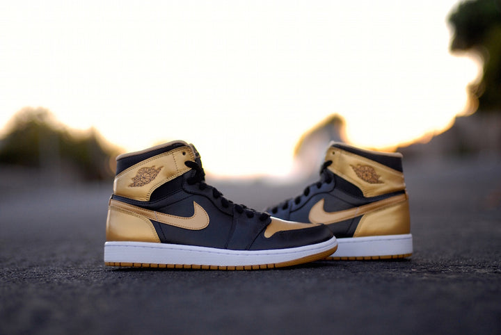 True Gold Nike Air Jordan 1 Custom Shoes