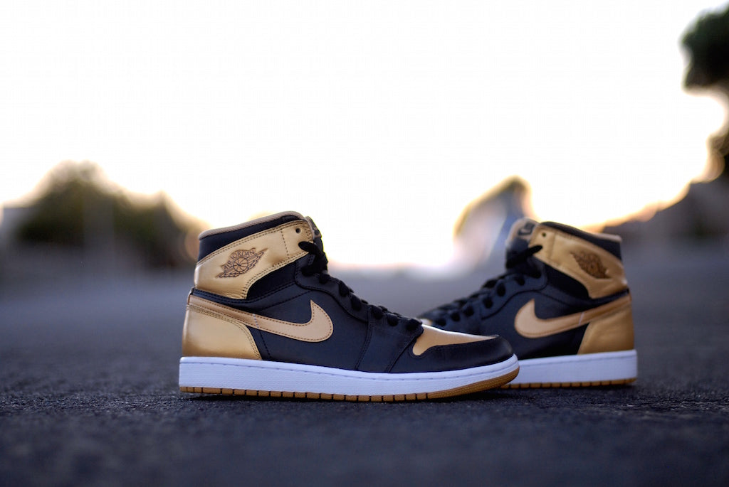 True Gold Nike Air Jordan 1 Custom Shoes
