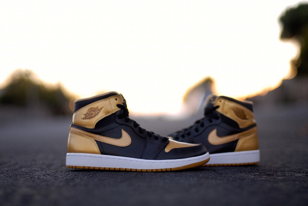 True Gold Nike Air Jordan 1 Custom Shoes