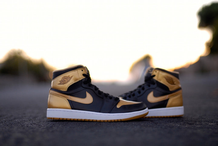 True Gold Nike Air Jordan 1 Custom Shoes