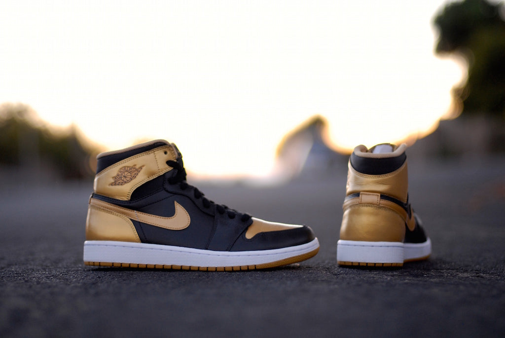 True Gold Nike Air Jordan 1 Custom Shoes