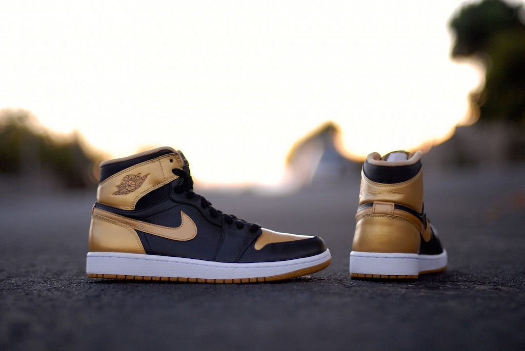 True Gold Nike Air Jordan 1 Custom Shoes
