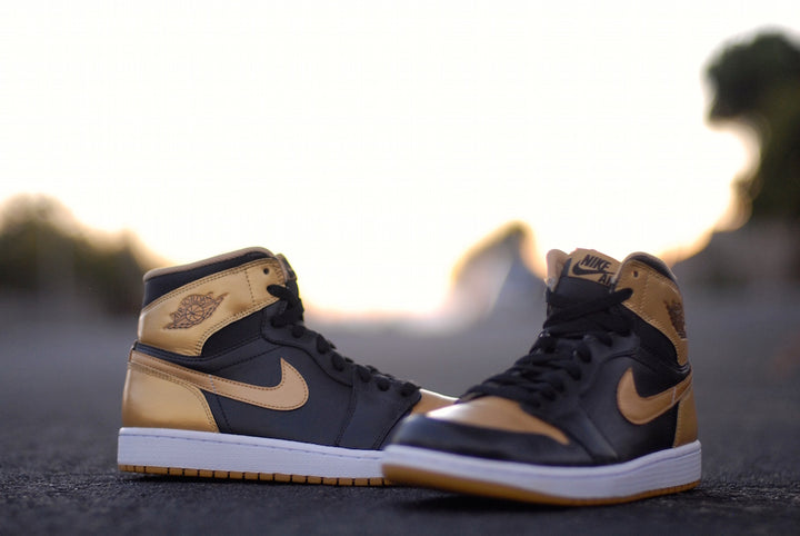 True Gold Nike Air Jordan 1 Custom Shoes