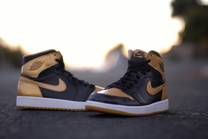 True Gold Nike Air Jordan 1 Custom Shoes