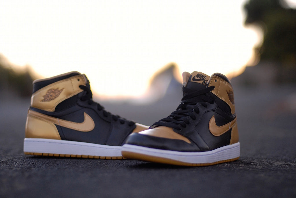 True Gold Nike Air Jordan 1 Custom Shoes
