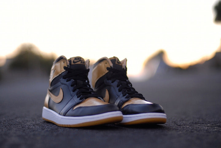 True Gold Nike Air Jordan 1 Custom Shoes