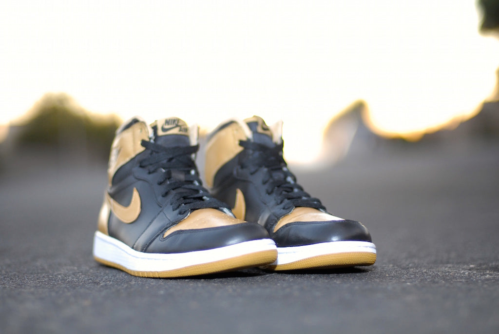 True Gold Nike Air Jordan 1 Custom Shoes