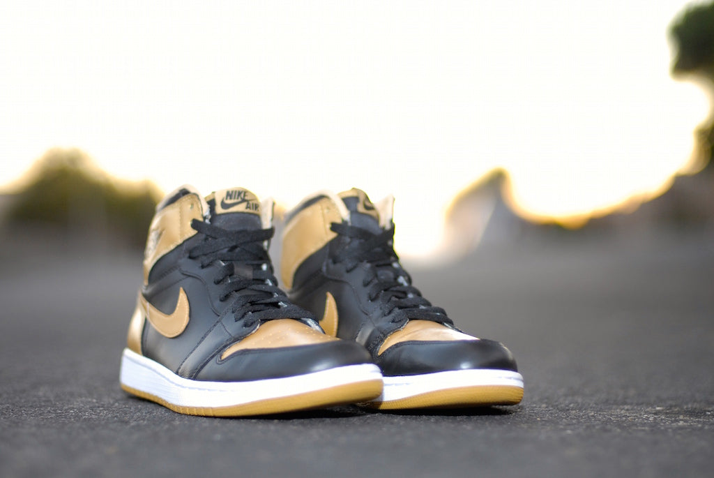 True Gold Nike Air Jordan 1 Custom Shoes