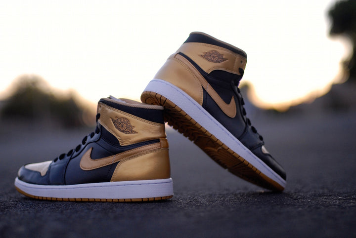 True Gold Nike Air Jordan 1 Custom Shoes