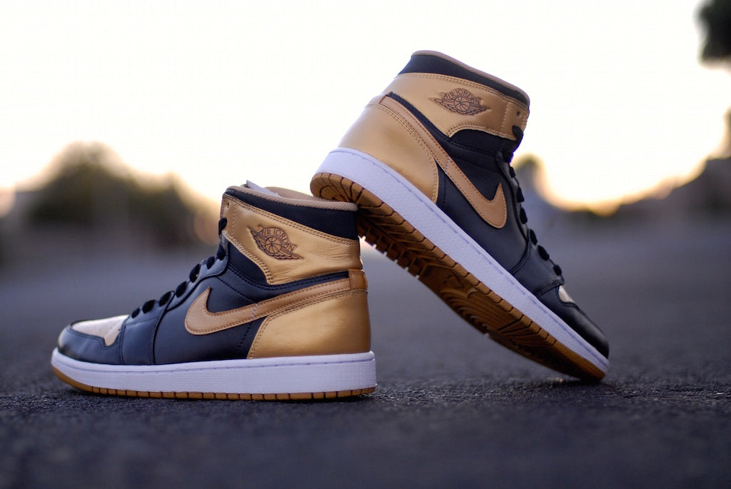 True Gold Nike Air Jordan 1 Custom Shoes