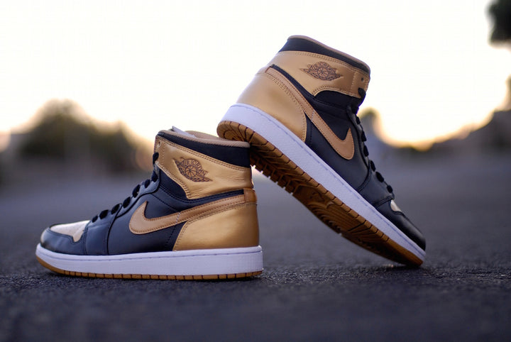 True Gold Nike Air Jordan 1 Custom Shoes